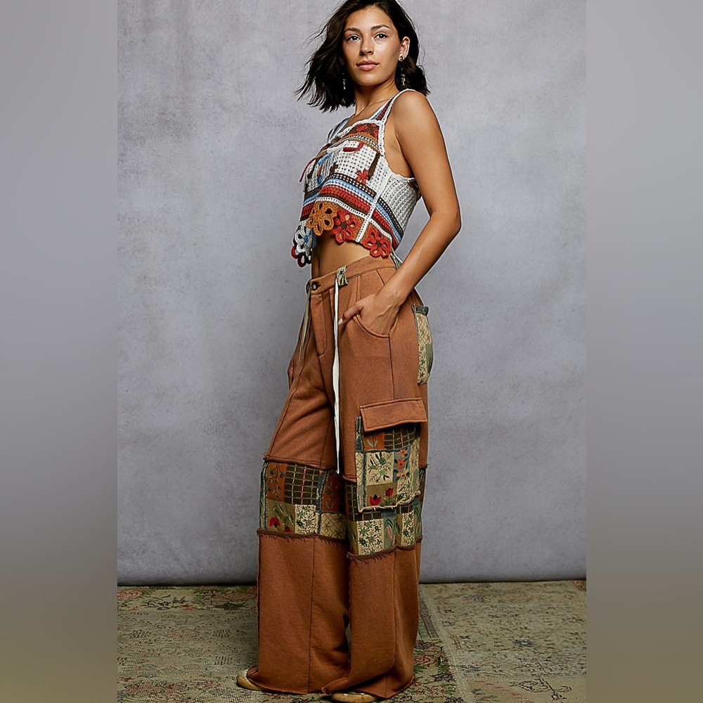 PB34 POL Earthy Patchwork Pants - Picture 5 of 5